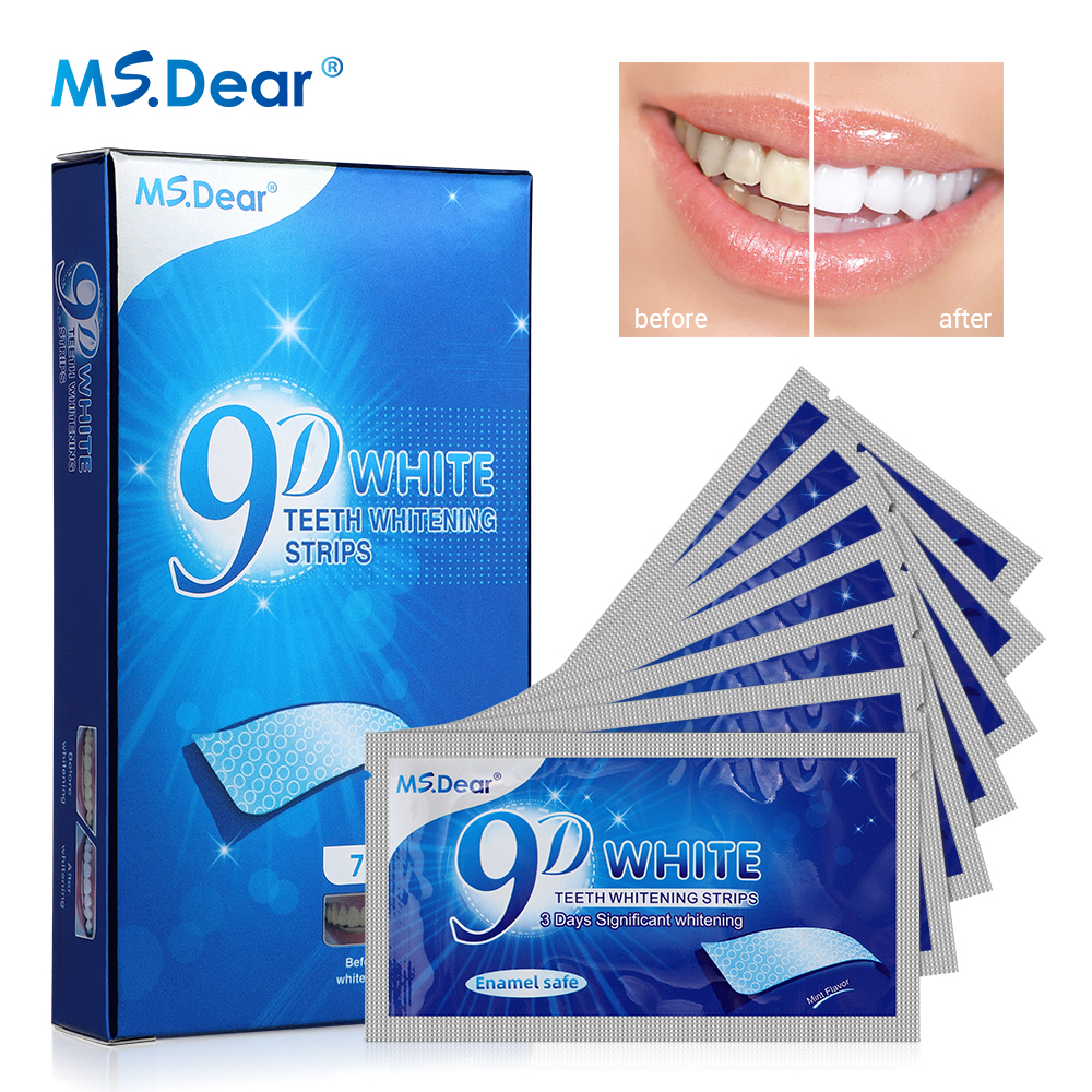 9D Teeth Whitening Strips – Gel Formula